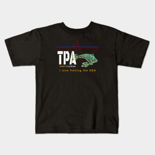 Tampa Bay FL., TPA, I love fishing the USA Kids T-Shirt